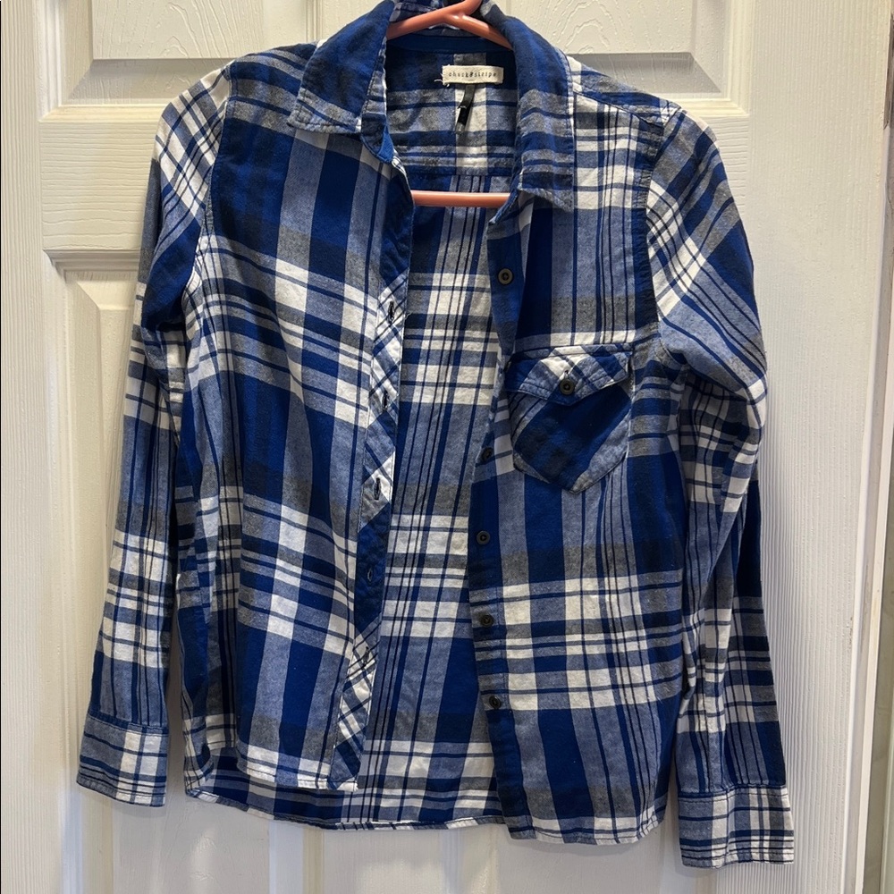 Blue Plaid Button Down Shirt